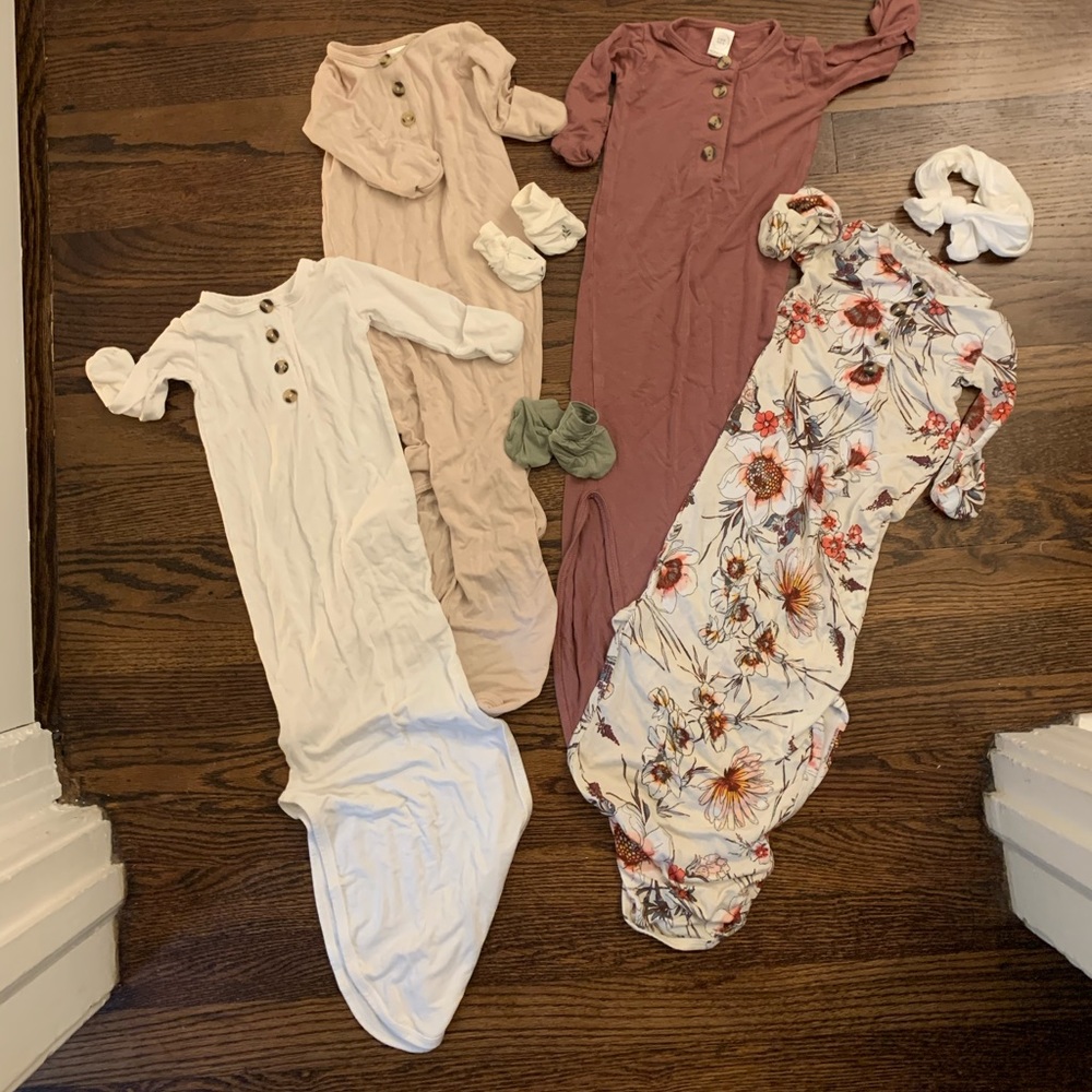 Lou Lou and company newborn gowns
